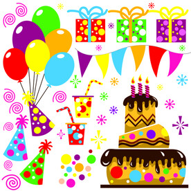 蛋糕彩旗气球礼盒