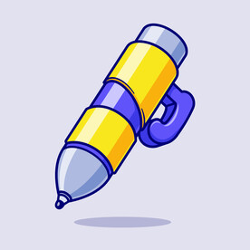 矢量卡通圆珠笔