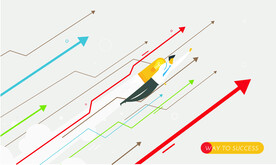 卡通商务人士箭头