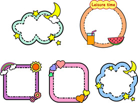 可爱卡通线条相框