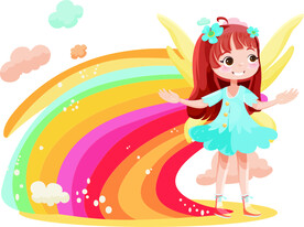 卡通彩虹小仙女