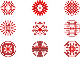 花朵剪影矢量图