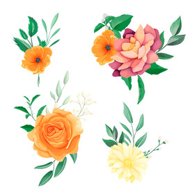 矢量手绘玫瑰花