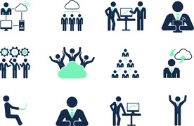 商务人物数据传输剪影