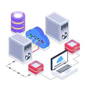 立体数据库插画