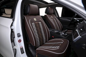 汽车坐垫展示实拍座套亚麻坐垫 