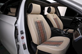 汽车坐垫展示实拍座套亚麻坐垫 