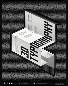 3D立体结构文字海报标题样机