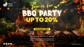 BBQ烧烤派对横幅海报