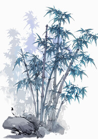 中式水墨画竹子