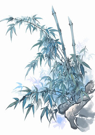 中式水墨画竹子