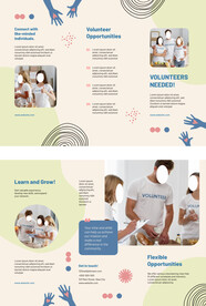 公益志愿者三折页宣传海报