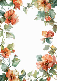 水彩花框