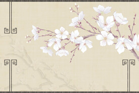 古风素雅古典工笔画背景PSD