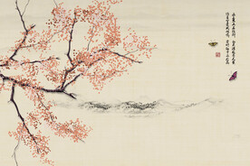 古风素雅古典工笔画背景PSD