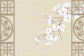 古风素雅古典工笔画背景PSD