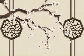 古风素雅古典工笔画背景PSD