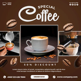 咖啡产品折扣主图设计