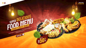 烧烤美食超级促销横幅海报