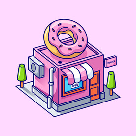 矢量卡通糖果屋