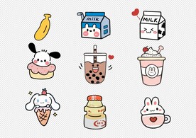 卡通牛奶