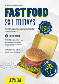 汉堡快餐美食传单海报