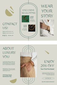 珠宝配饰三折页正反面模板