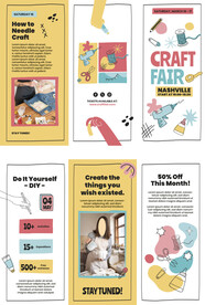 手工展三折页宣传PSD模板