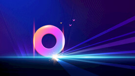 蓝色科技海报展板背景图片