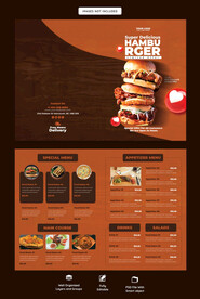 汉堡美食菜单折页