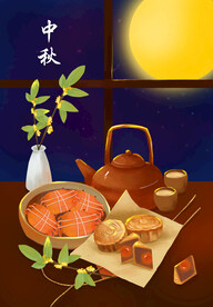 中秋节日海报展板