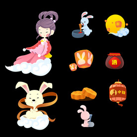 中秋节日海报展板元素