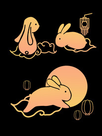 中秋节日海报展板元素