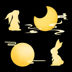 中秋节日海报展板元素