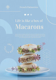 新鲜马卡龙招贴海报