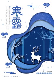 寒露二十四节气海报素材背景