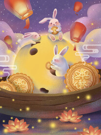 中秋节国潮风月饼海报