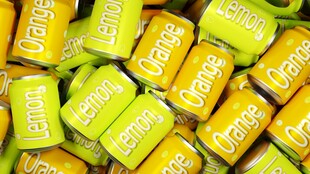 柠檬汽水饮料罐