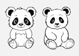 手绘熊猫