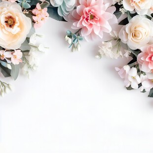 叶片树叶的边框水彩画风格插画