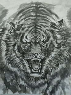  水墨    老虎