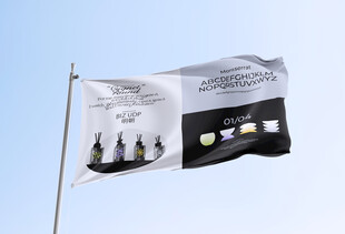 公司旗帜样机效果图