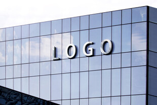 公司大楼logo样机效果图