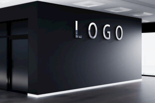 公司前台背景墙样机效果图