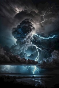 闪电雷电灾难现场素材图片