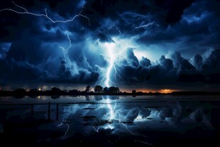 闪电雷电灾难现场素材图片