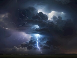 闪电雷电灾难现场素材图片