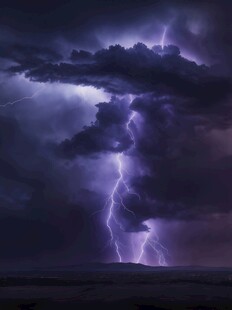 闪电雷电灾难现场素材图片