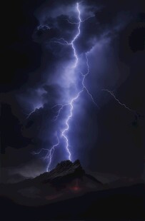 闪电雷电灾难现场素材图片