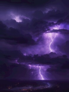 闪电雷电灾难现场素材图片